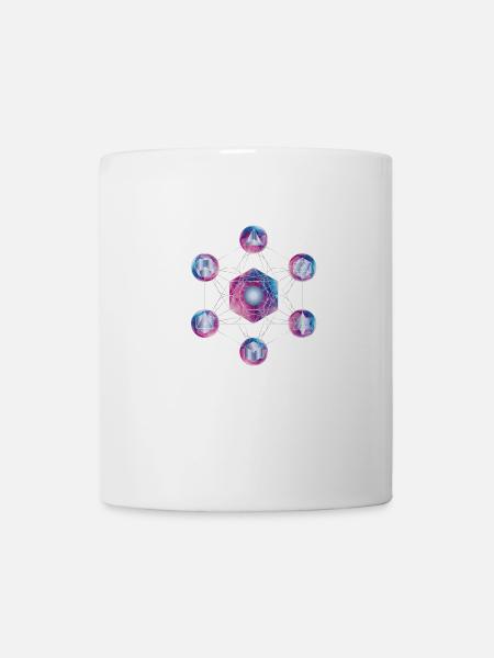 Cube de Métatron violet et bleu - Mug blanc - blanc