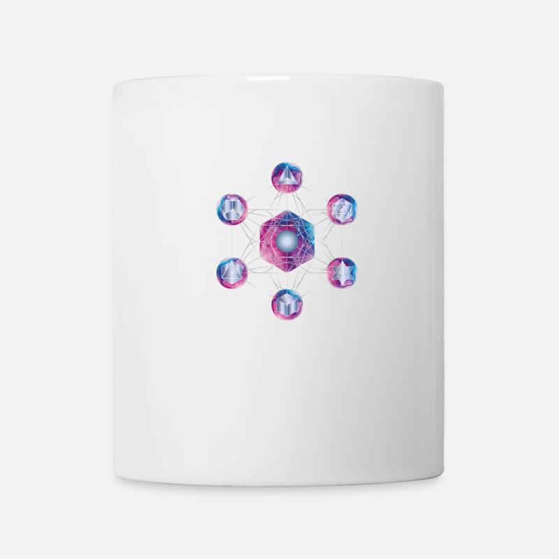 Purple and Blue Metatron Cube - Mug - white