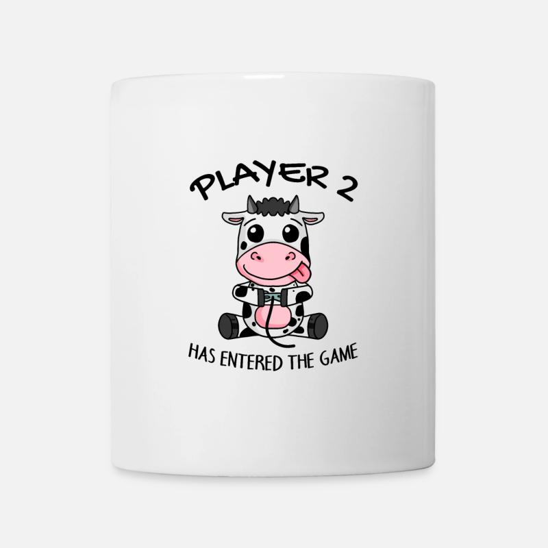Deuxième enfant joueur 2 bébé vache cadeau enceinte - Mug blanc - blanc