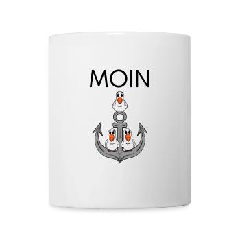 Anker Möwe Seemöwe Moin Nordsee - Tasse - Weiß - Vorne
