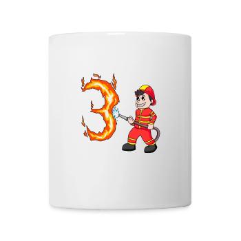 3ème anniversaire cadeau des pompiers de 3 ans - Mug blanc - blanc - Devant