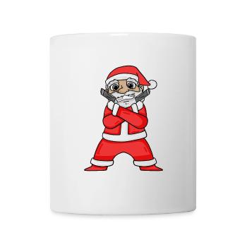Weihnachtsmann mit Waffen - Tasse - Weiß - Vorne