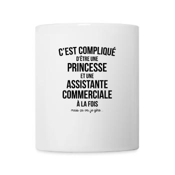 C'EST COMPLIQUE D'ETRE PRINCESSE ET ASSISTANTE COM - Mug blanc - blanc - Devant