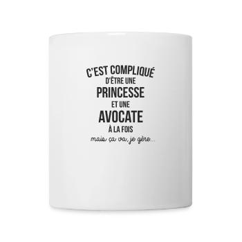 C'EST COMPLIQUE D'ETRE PRINCESSE ET AVOCATE - Mug blanc - blanc - Devant