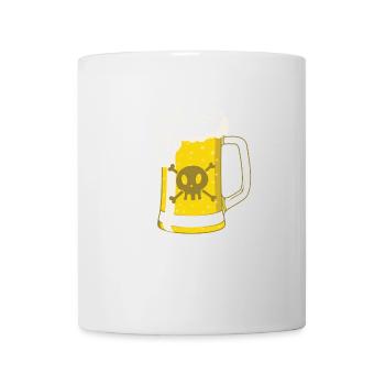 Piraten Bier mit Totenkopf - Tasse - Weiß - Vorne