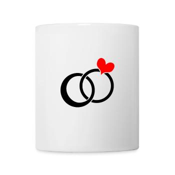 Épouser bague de fiançailles mariage bande de mariage couples - Mug blanc - blanc - Devant