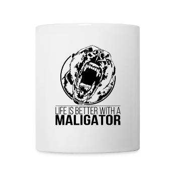 MALIGATOR life is better Hunde Spruch Wilsigns - Tasse - Weiß - Vorne