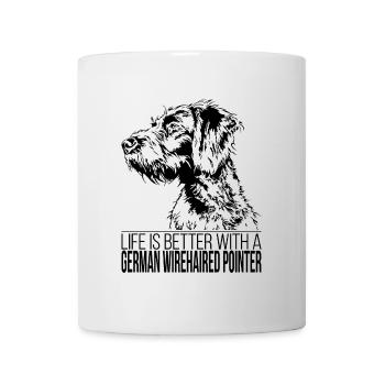GERMAN WIREHAIRED POINTER Life is better Wilsigns - Tasse - Weiß - Vorne