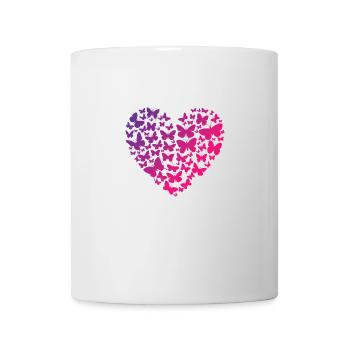 Herz aus Schmetterlingen - Tasse - Weiß - Vorne
