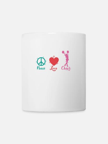 Peace Love Cheer Cheerleader Sport turnen anfeuern - Tasse - Weiß