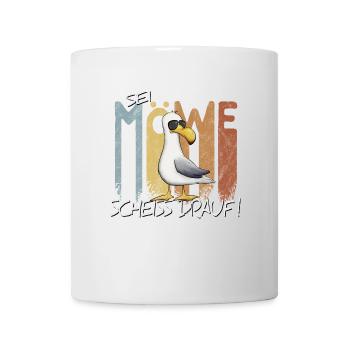 Sei Möwe Scheiß Drauf Nordsee Ostsee Scheißegal - Tasse - Weiß - Vorne