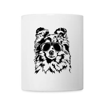 SHETLAND SHEEPDOG SHELTIE lunettes fraîches Wilsigns - Mug blanc - blanc - Devant