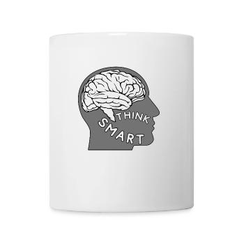Be smart! - Think smart. Brain & Head - Mug - white - Front
