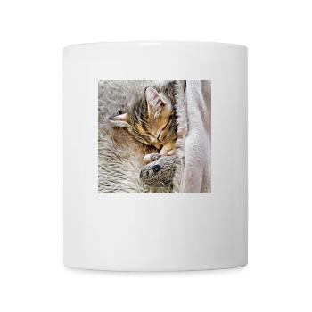 Kitten sleeping with favorite toy mouse - Mug - white - Front