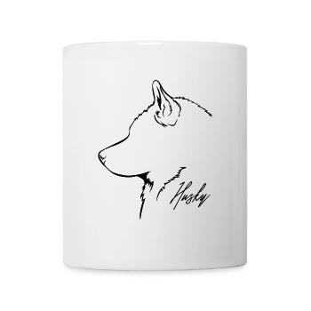 PROFIL HUSKY Chiens Chiens Wilsigns Chiens de traîneau - Mug blanc - blanc - Devant