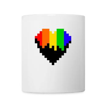 Pixel Art cœur coloré - Mug blanc - blanc - Devant