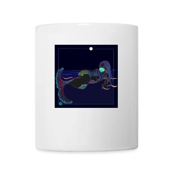 Little mermaid wearing a mask. Midnight bath - Mug - white - Front