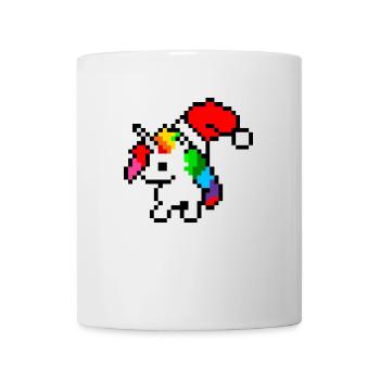 Licorne de Noël Pixel Art - Mug blanc - blanc - Devant