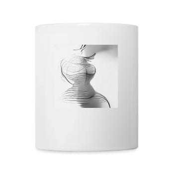 Dessiner la silhouette de belles courbes féminines - Mug blanc - blanc - Devant