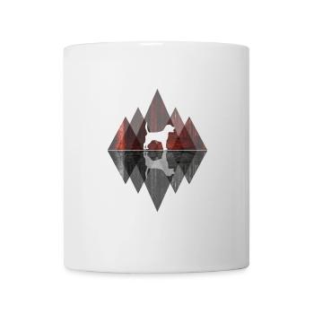 Beagle Abstrakt - Geometrie Hundeliebhaber Dog - Tasse - Weiß - Vorne