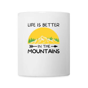 Life is better in the nature mountain tshirt - Mug - white - Front
