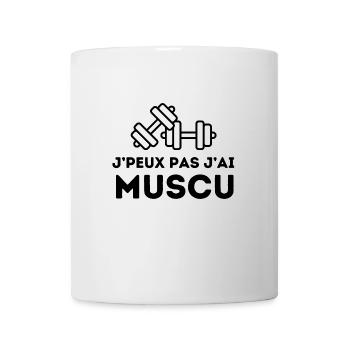 J'peux pas j'ai muscu - tshirt, sweat, pull - Mug blanc - blanc - Devant