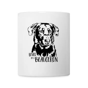 Aimé par un chien BEAUCERON Dictons chiens Wilsigns - Mug blanc - blanc - Devant
