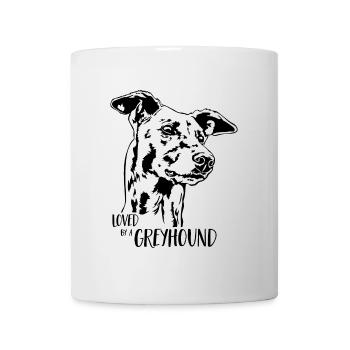Loved by a GREYHOUND dog saying Greyhound Wilsigns - Mug - white - Front