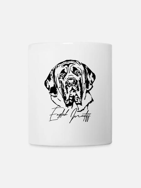 ENGLISH MASTIFF Hunde Portrait Rassehund Wilsigns - Tasse - Weiß