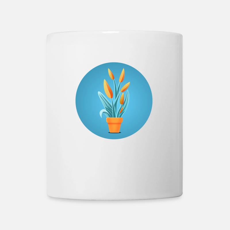 Plant in a clay pot - Mug - white