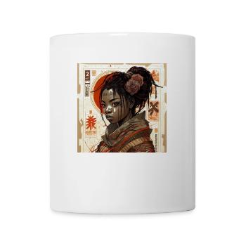 Timbre femme africaine art japonais - Mug blanc - blanc - Devant