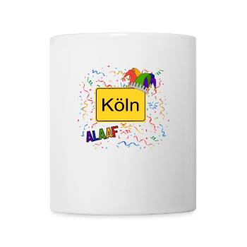 Ortsschild Köln Alaaf - Tasse - Weiß - Vorne