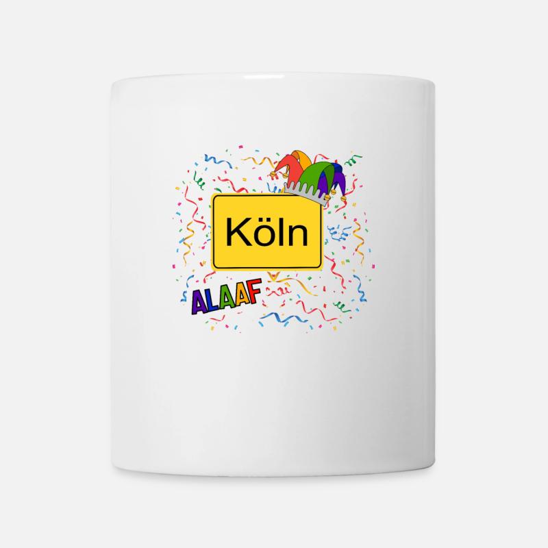 Ortsschild Köln Alaaf - Tasse - Weiß
