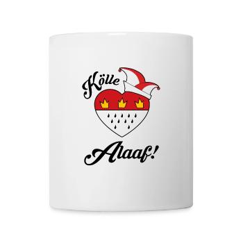 Karneval Kostüm Kölle Alaaf Herz Wappen Köln - Tasse - Weiß - Vorne