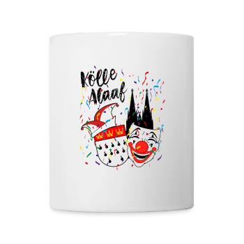 Karneval Kostüm Kölle Alaaf Herz Köln Clown - Tasse - Weiß - Vorne