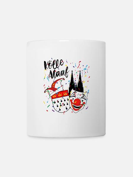 Karneval Kostüm Kölle Alaaf Herz Köln Clown - Tasse - Weiß