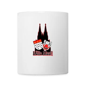 Karneval Kostüm Kölle Alaaf Clown Wappen Dom Köln - Tasse - Weiß - Vorne