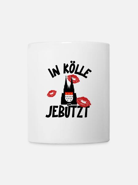 Karneval Kostüm Kölle Alaaf Herz Köln jebützt - Tasse - Weiß