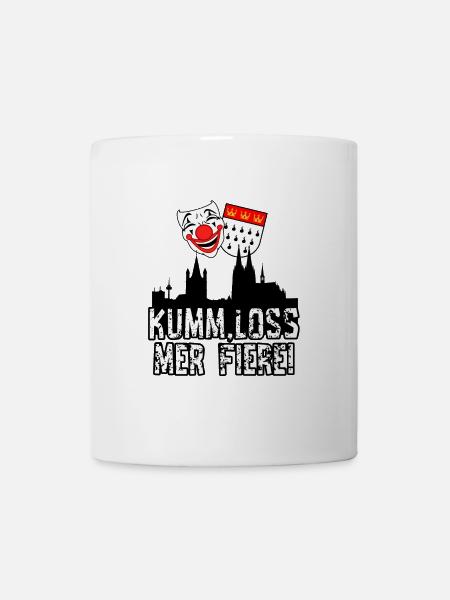 Karneval Kostüm Kölle Alaaf Köln loss mer fiere! - Tasse - Weiß