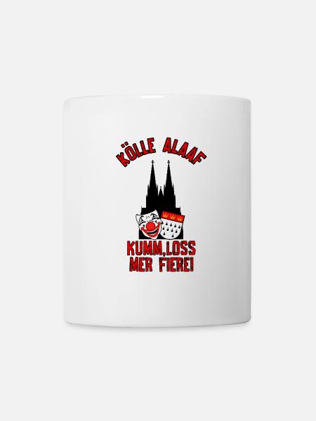 Karneval Kostüm Kölle Alaaf Köln loss mer fiere! - Tasse - Weiß