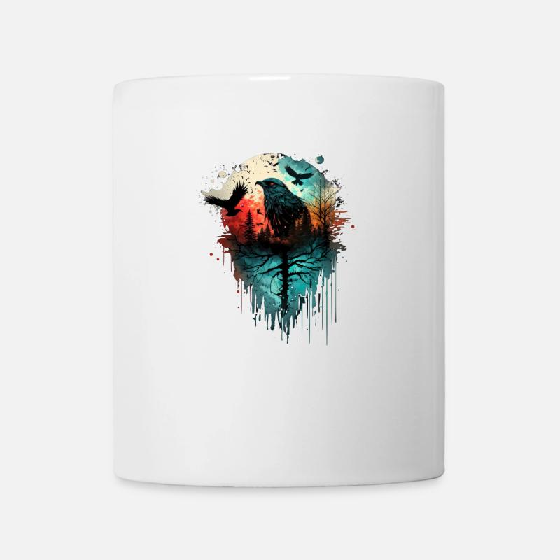 Krähenschwarm - Tasse - Weiß