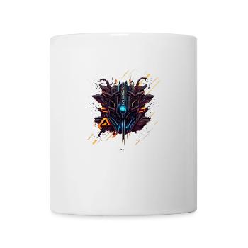 Logo cybernétique futuriste - Mug blanc - blanc - Devant