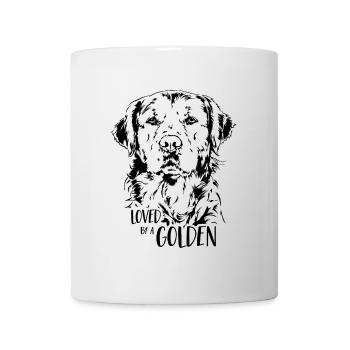 Loved by a Golden Retriever dog saying Wilsigns - Mug - white - Front