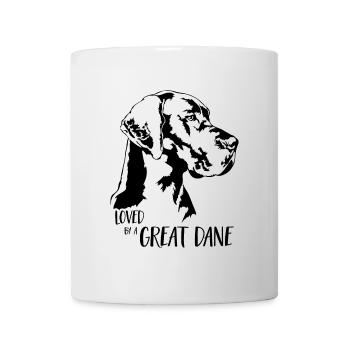 Aimé par un grand chien danois disant chiens Wilsigns - Mug blanc - blanc - Devant
