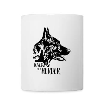 Aimé par un berger Hunde Hundespruch Wilsigns - Mug blanc - blanc - Devant