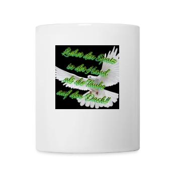 Die Taube (auf dem Dach) - Tasse - Weiß - Vorne