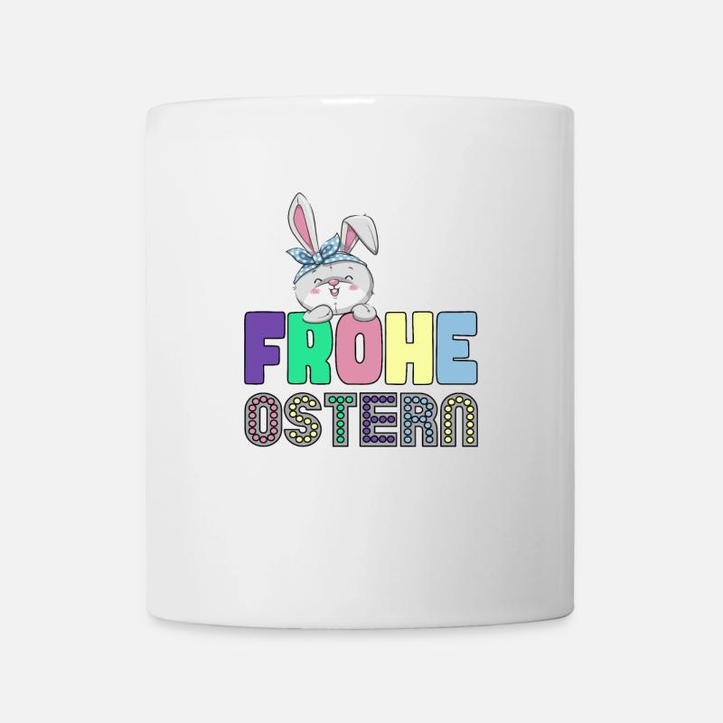 Frohe Ostern - Osterhase - Tasse - Weiß