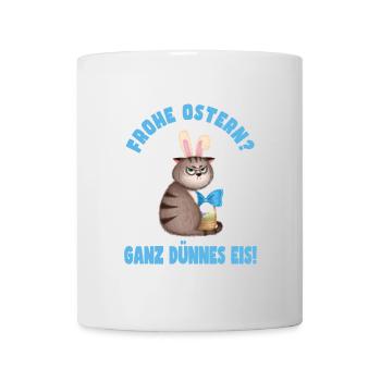 Frohe Ostern - Dünnes Eis - Katze - Tasse - Weiß - Vorne