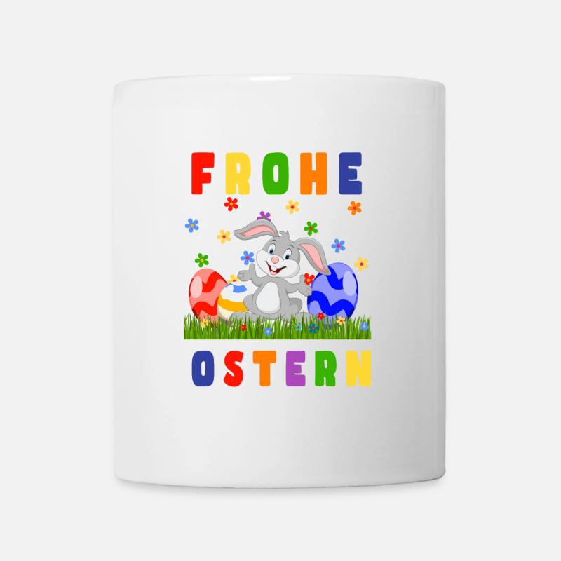 Happy Easter - Frohe Ostern Osterhase - Tasse - Weiß