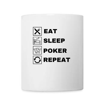 Mangez Sleep Poker Répétez - Mug blanc - blanc - Devant
